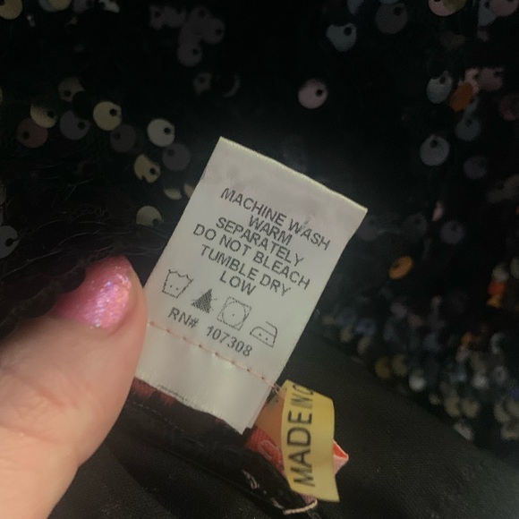 Brand New Sequin Night Club Glam Black Mini Short Dress - Picture 6 of 6